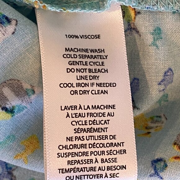 Beach Lunch Lounge Button Up Short Sleeve Top XL Novelty Tropical Fish #347J - Picture 11 of 11